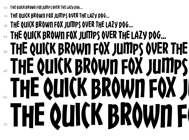 Chickweed Titling font waterfall